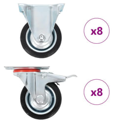 vidaXL Casters Moving Wheels Trolley Accessory Furniture Caster Trolley Caster - 16 pcs