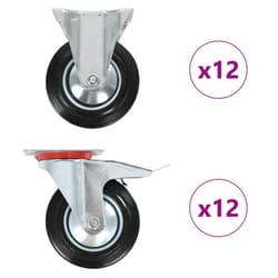 vidaXL Casters Moving Wheels Trolley Accessory Furniture Caster Trolley Caster - 24 pcs