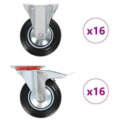 vidaXL Casters Moving Wheels Trolley Accessory Furniture Caster Trolley Caster - 32 pcs