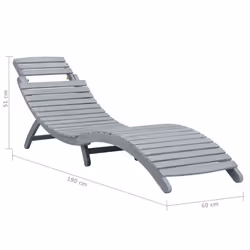VidaXL 45959 outdoor chair Lounge Padded seat Acacia wood Grey - Additional view 8