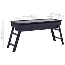 vidaXL Portable Camping BBQ Grill Steel Foldable Charcoal Table Top Grills - Additional view 6