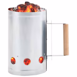 vidaXL Charcoal Grill Chimney Starter Galvanised Steel Quick Fire Lighter