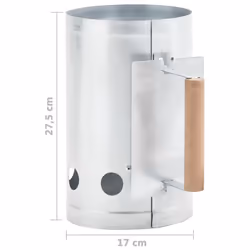 vidaXL Charcoal Grill Chimney Starter Galvanised Steel Quick Fire Lighter