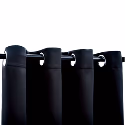 vidaXL 2x Blackout Curtains with Metal Rings Black 140x225cm Blind Drapery