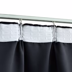 vidaXL 2x Blackout Curtains with Hooks Black 225cm Blind Window Drape Covering