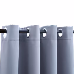 vidaXL Blackout Curtain with Metal Rings Grey Blind Drapery Window Curtain