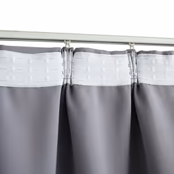 vidaXL 2x Blackout Curtains with Hooks Grey 140x225cm Drapery Blind Drape