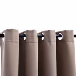 vidaXL Blackout Curtain with Metal Rings Taupe Blind Drapery Window Curtain