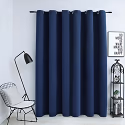 vidaXL Blackout Curtain with Metal Rings Blue Blind Drapery Window Curtain
