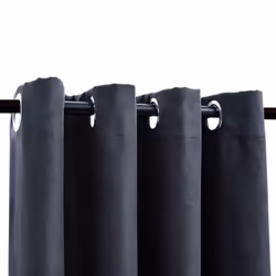 vidaXL 2x Blackout Curtains with Metal Rings Anthracite 140x175cm Drapery - Additional view 3