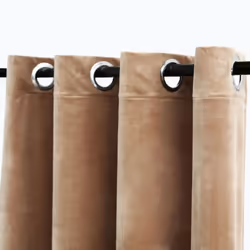 vidaXL Blackout Curtain with Metal Rings Velvet Beige Blind Drapery Window