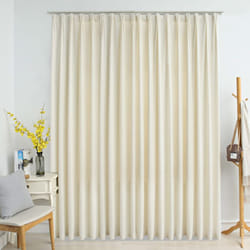 vidaXL Blackout Curtain with Hooks Velvet Cream Blind Drapery Window Curtain
