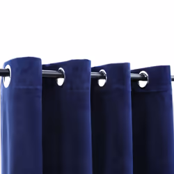 vidaXL Blackout Curtain with Metal Rings Velvet Dark Blue Blind Drapery Window