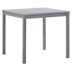 vidaXL Solid Acacia Wood Garden Table Grey 80cm Indoor Outdoor Dining Kitchen