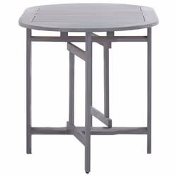 vidaXL Solid Acacia Wood Garden Table Grey 120cm Dining Kitchen Butterfly Desk