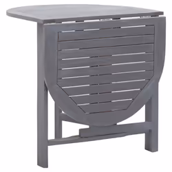 vidaXL Solid Acacia Wood Garden Table Grey 120cm Dining Kitchen Butterfly Desk - Additional view 4