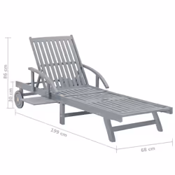 VidaXL 45939 outdoor chair Lounge Padded seat Acacia wood Grey - Additional view 8