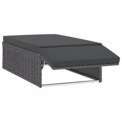 2pc VidaXL Grey Poly-Rattan Garden Lounge Set With Cushions - Additional view 4
