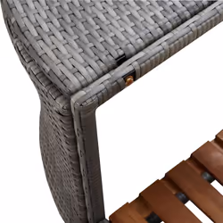 vidaXL Square Spa Surround Grey Poly Rattan Chic Outdoor Hot Tub Enclosures - Additional view 4