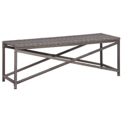 vidaXL Garden Bench Poly Rattan Grey 120cm Outdoor Garden Patio Rattan Bench