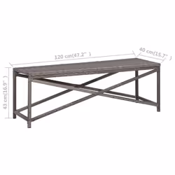 vidaXL Garden Bench Poly Rattan Grey 120cm Outdoor Garden Patio Rattan Bench - Additional view 4