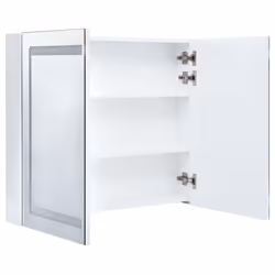 vidaXL LED Bathroom Mirror 80x12.2x68cm Wall Light Vanity Mirror Wall Cabinet - Additional view 4