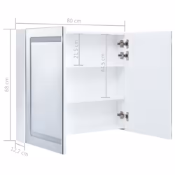 vidaXL LED Bathroom Mirror 80x12.2x68cm Wall Light Vanity Mirror Wall Cabinet - Additional view 6