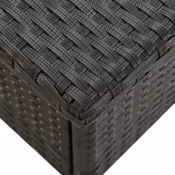 vidaXL Tea Table Black Poly Rattan Garden Outdoor Patio Backyard Deck Tables - Additional view 3