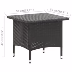 vidaXL Tea Table Black Poly Rattan Garden Outdoor Patio Backyard Deck Tables - Additional view 4
