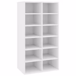 vidaXL Shoe Rack White Engineered Wood Hallway Entryway Shoe Organiser Cabinet - Additional view 6