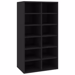 vidaXL Shoe Rack Black Engineered Wood Hallway Entryway Shoe Organiser Cabinet - Additional view 6