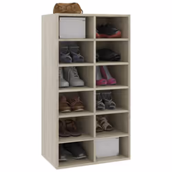 vidaXL Shoe Rack Sonoma Oak Engineered Wood Hallway Entryway Shoe Organiser - Additional view 7