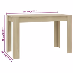 vidaXL Dining Table Sonoma Oak Engineered Wood Home Dinner Dining Room Table - Additional view 5