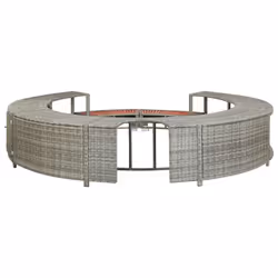 vidaXL Hot Tub Surround Grey Poly Rattan Outdoor Garden Relax Hot Tub Surround - Additional view 5