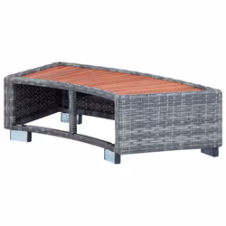 vidaXL Spa Step Grey Poly Rattan Weatherproof Hot Tub Step Spa Footstep Patio