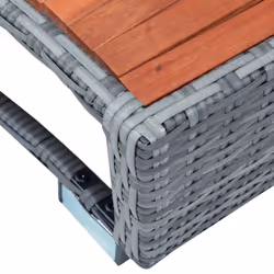 vidaXL Spa Step Grey Poly Rattan Weatherproof Hot Tub Step Spa Footstep Patio - Additional view 5