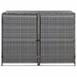 vidaXL Double Wheelie Bin Shed Poly Rattan Anthracite Garden Waste Bin Hinder - Additional view 2