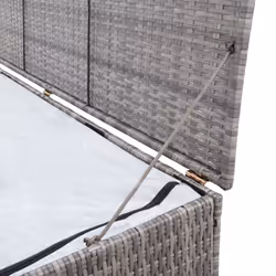 vidaXL Garden Storage Box Grey 150x100x100cm Poly Rattan Patio Outdoor Chest - Additional view 5