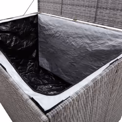 vidaXL Garden Storage Box Grey 150x100x100cm Poly Rattan Patio Outdoor Chest - Additional view 6