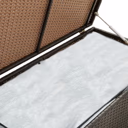 vidaXL Garden Storage Box Poly Rattan Brown 100cm Chest Blanket Box Bench - Additional view 4