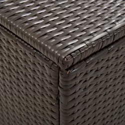 vidaXL Garden Storage Box Poly Rattan Brown 100cm Chest Blanket Box Bench - Additional view 6