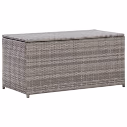 vidaXL Garden Storage Box Poly Rattan 100x50x50cm Grey Patio Storage Chest