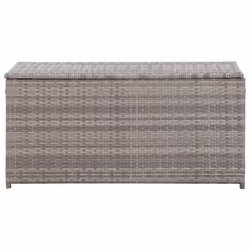 vidaXL Garden Storage Box Poly Rattan 100x50x50cm Grey Patio Storage Chest