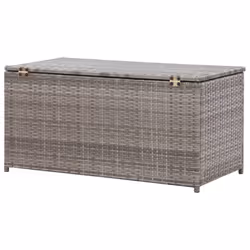 vidaXL Garden Storage Box Poly Rattan 100x50x50cm Grey Patio Storage Chest - Additional view 4