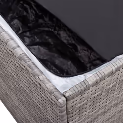 vidaXL Garden Storage Box Poly Rattan 100x50x50cm Grey Patio Storage Chest - Additional view 6