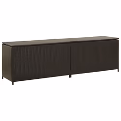 vidaXL Garden Utility Storage Box Bench Container Chest Shed Poly Rattan Brown