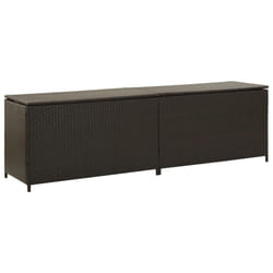 vidaXL Garden Utility Storage Box Bench Container Chest Shed Poly Rattan Brown
