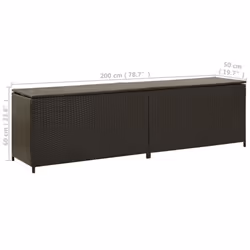vidaXL Garden Utility Storage Box Bench Container Chest Shed Poly Rattan Brown