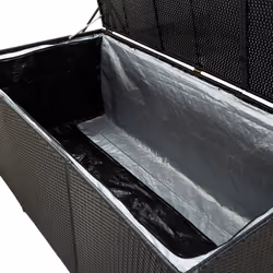 vidaXL Garden Utility Storage Box Bench Container Chest Shed Poly Rattan Black - Additional view 5