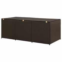 vidaXL Garden Storage Box Poly Rattan 180cm Brown Outdoor Garden Patio Bench - Additional view 4